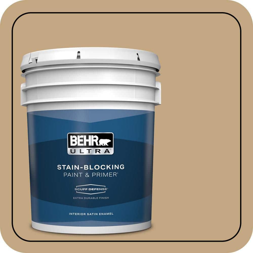 BEHR ULTRA 5 gal. #N290-5 Pocket Watch Extra Durable Satin Enamel Interior Paint & Primer
