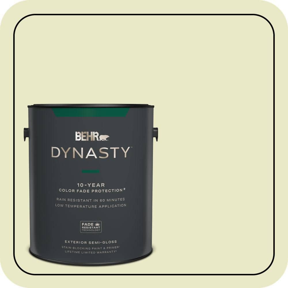 BEHR DYNASTY 1 gal. #PPU9-16 Pale Celery Semi-Gloss Exterior Stain-Blocking Paint & Primer
