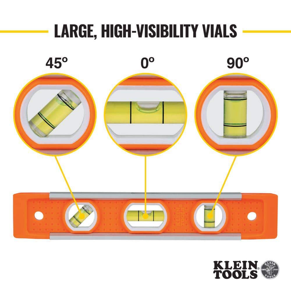 Klein Tools Torpedo Level, 3 Vial, 9-Inch (3)