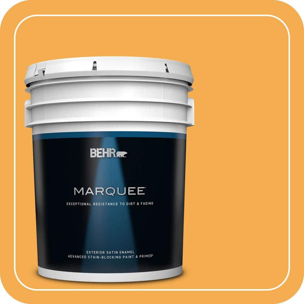 BEHR MARQUEE 5 gal. #290B-6 Squash Satin Enamel Exterior Paint & Primer