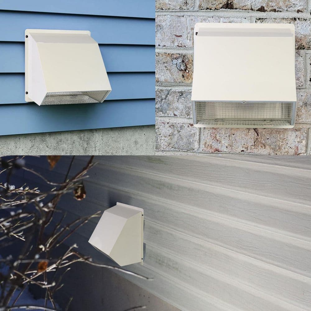 Helhom 4 in. Dryer Vent with Screen and Damper, Wall-Mount Exterior Wall Vents Cover Cap for Dryer Ventilation (3)