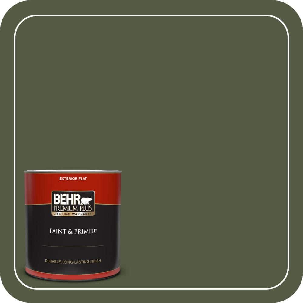 BEHR PREMIUM PLUS 1 qt. #MQ6-54 River Forest Flat Exterior Paint & Primer