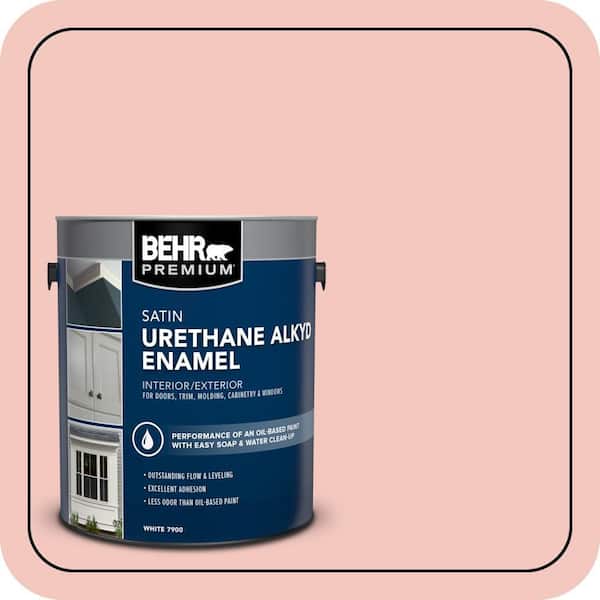 BEHR PREMIUM 1 gal. #M170-2 Prairie Rose Urethane Alkyd Satin Enamel Interior/Exterior Paint (2)