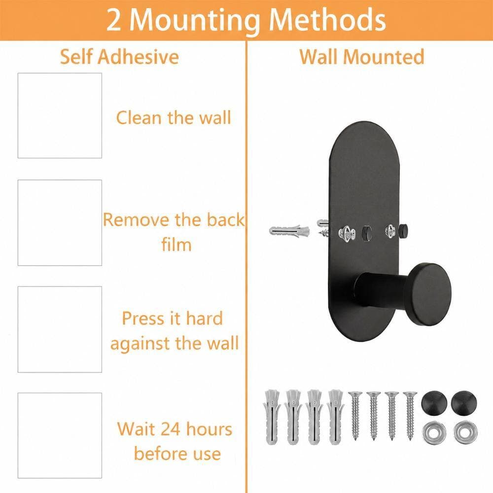 Unbranded 5 Piece Wall Mounted or Self Adhesive Bathroom Hardware Set with 16 Inch Towel Bar Toilet Paper Holder and Hooks (3)