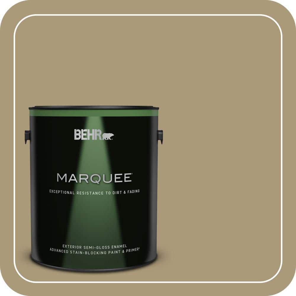 BEHR MARQUEE 1 gal. #PPU8-06 Exploring Khaki Semi-Gloss Enamel Exterior Paint & Primer