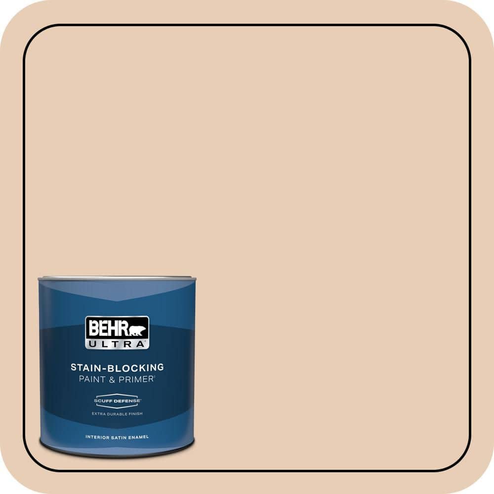 BEHR ULTRA 1 qt. #PPU3-06 Venetian Mask Extra Durable Satin Enamel Interior Paint & Primer