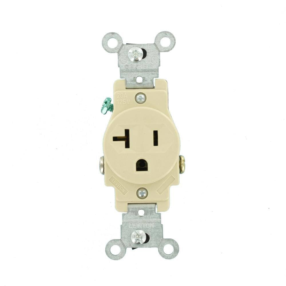 Leviton Commercial Grade Grounding Single Outlet, 5801-I (2)