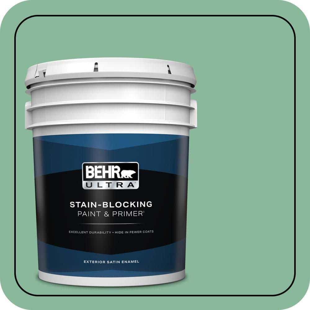 BEHR ULTRA 5 gal. #470D-4 Garden View Satin Enamel Exterior Paint & Primer