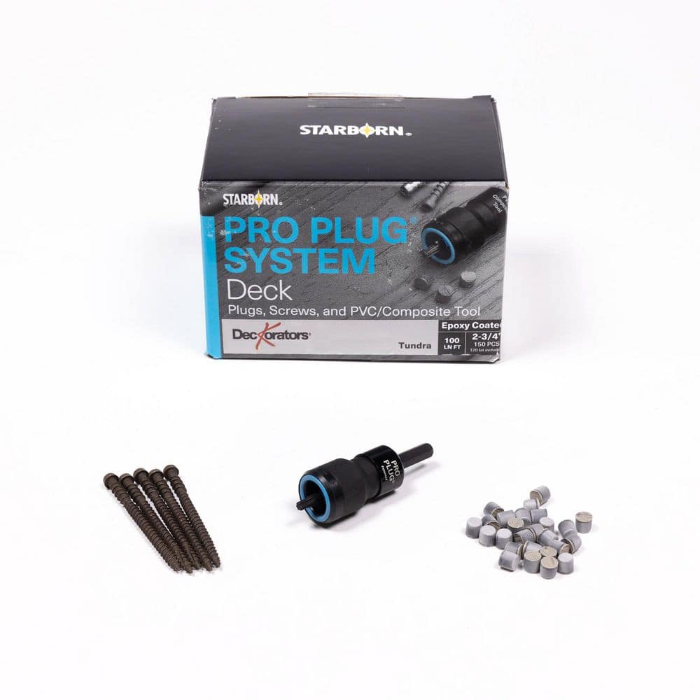 Deckorators Voyage #10 x 2-3/4 in. Star Trim Head Pro Plug System Composite Deck Hardware Pack 100LF Tundra (150-pieces)