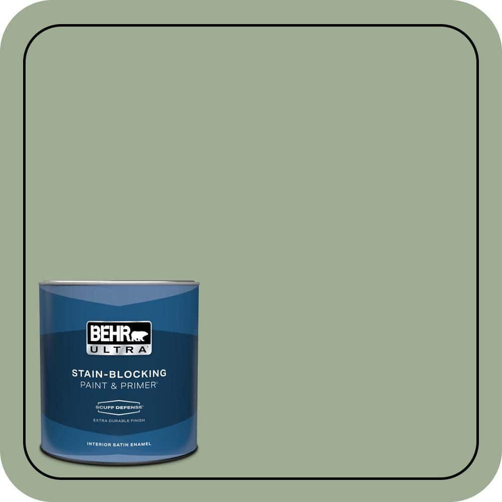 BEHR ULTRA 1 qt. #S390-4 Roof Top Garden Extra Durable Satin Enamel Interior Paint & Primer