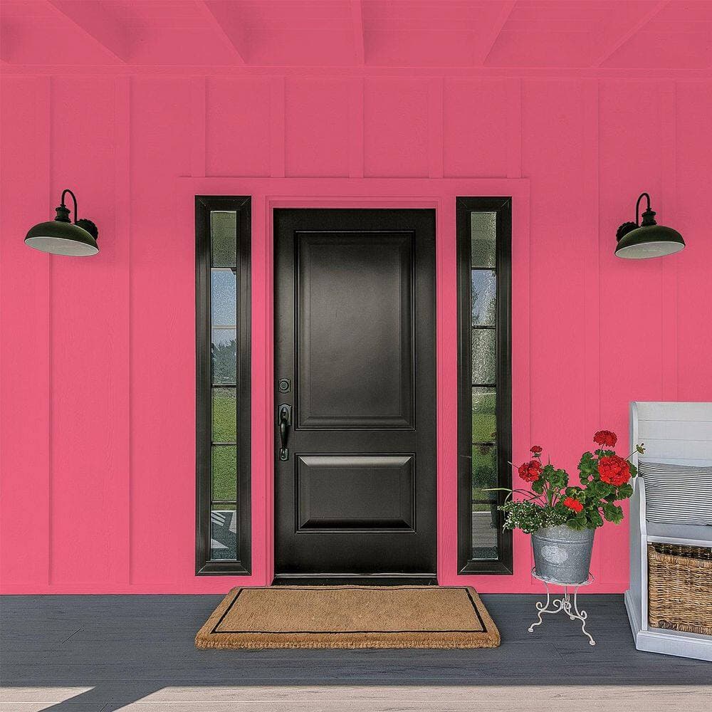 Glidden Premium 1 gal. PPG1184-6 Kenny's Kiss Flat Exterior Latex Paint (4)