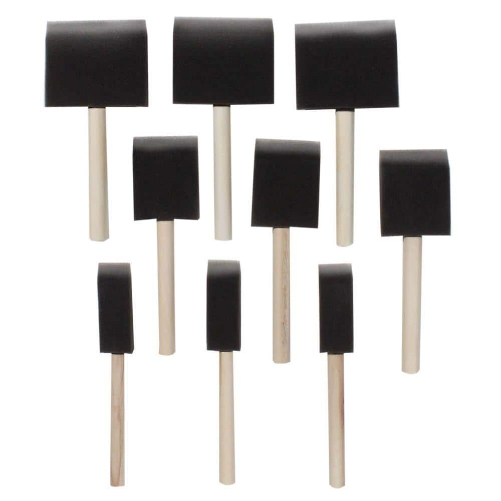 PRIVATE BRAND UNBRANDED 1 in., 2 in. and 3 in. Chiseled Foam Paint Brush Set (9-Pack) (2)