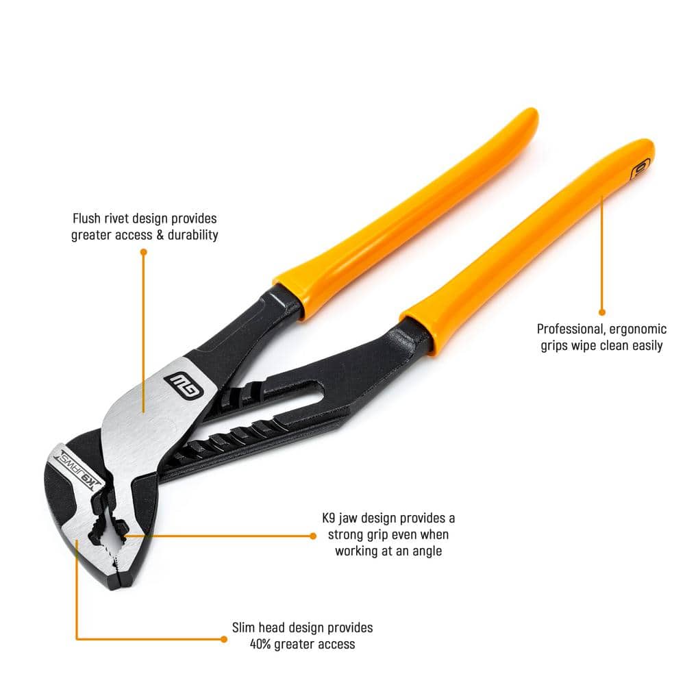 GEARWRENCH 8 in. PITBULL K9 V-Jaw Dipped Handle Tongue and Groove Pliers (2)