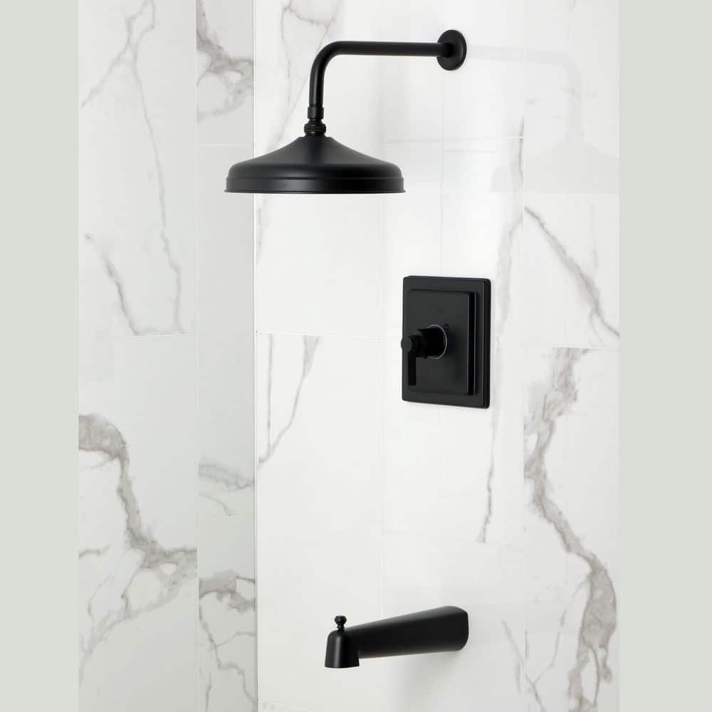 Kingston Brass NuvoFusion 1-Handle 1-Spray Tub and Shower Faucet 1.8 GPM in Matte Black (2)