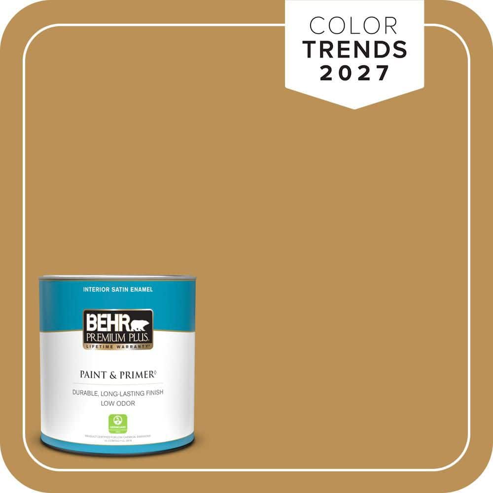 BEHR PREMIUM PLUS 1 qt. #MQ4-07 Radiance Satin Enamel Low Odor Interior Paint & Primer