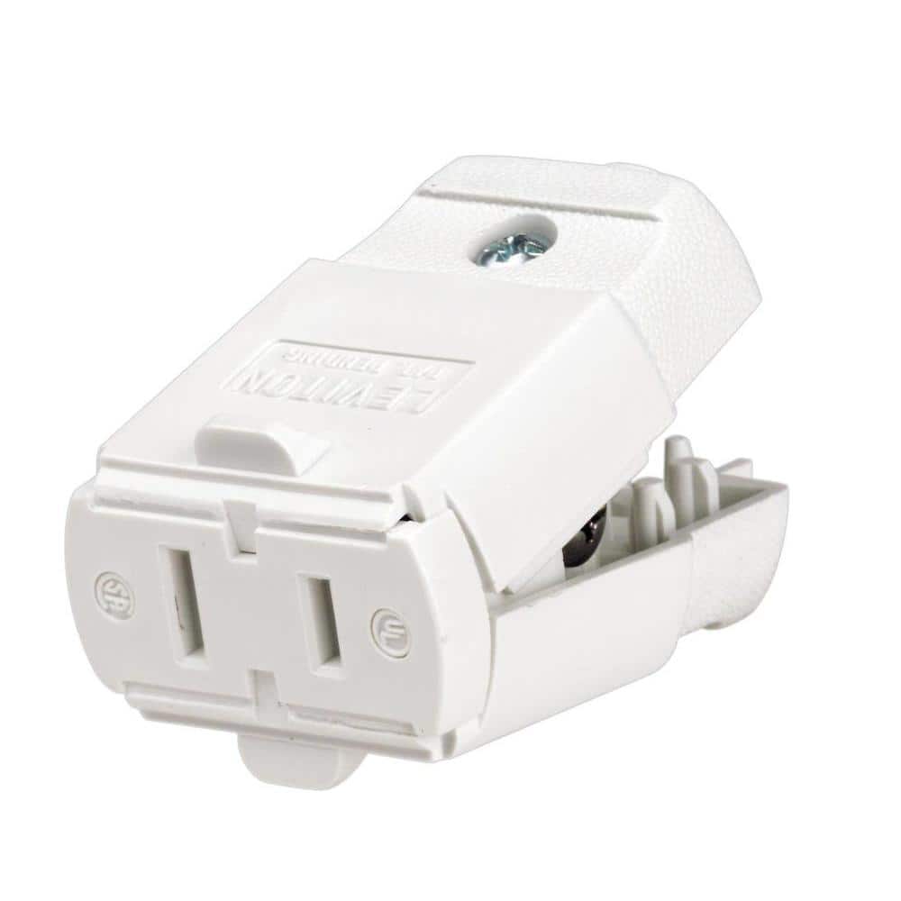 Leviton 15 Amp Polarized Light-Duty Connector, White