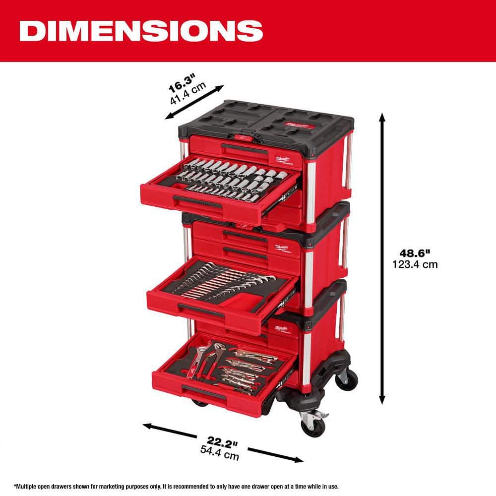 Milwaukee Master Mechanics Hand Tool Set with PACKOUT Drawers and PACKOUT Dolly (366-Piece) (3)