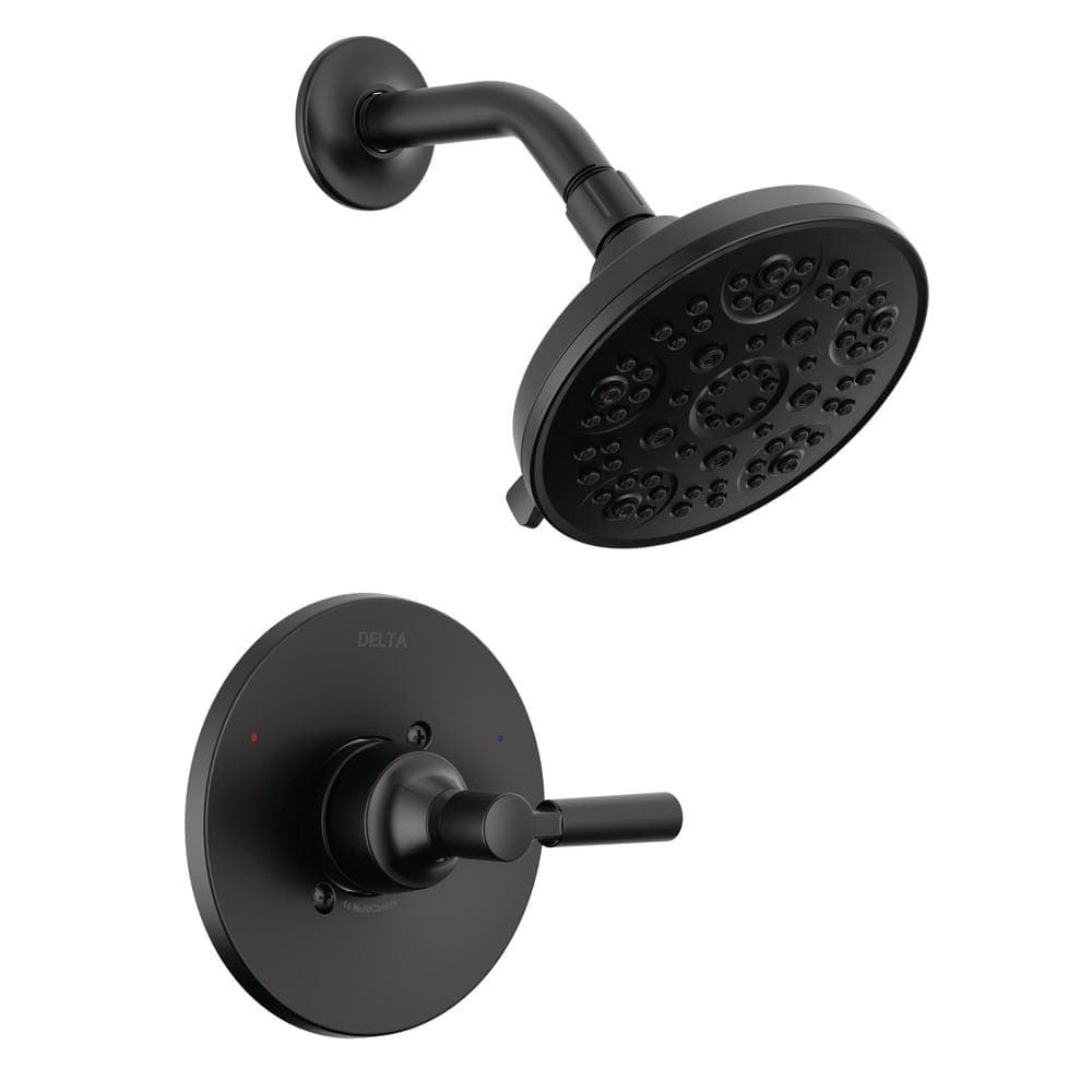 Delta Lorna Single Handle 5-Spray Shower Faucet 1.75 GPM with Pressure Balance in Matte Black (1)