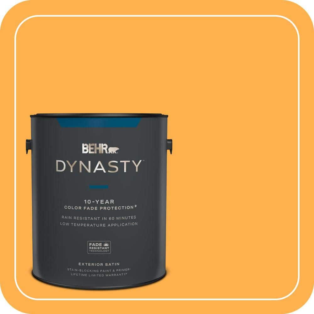 BEHR DYNASTY 1 gal. #P250-6 Splendor Gold Satin Enamel Exterior Stain-Blocking Paint & Primer