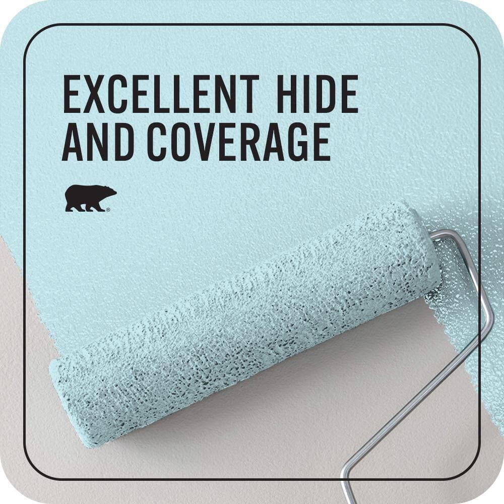 BEHR PREMIUM PLUS #P480-1 Niagara Mist Enamel EcoMix Plant-Based & Primer (2)