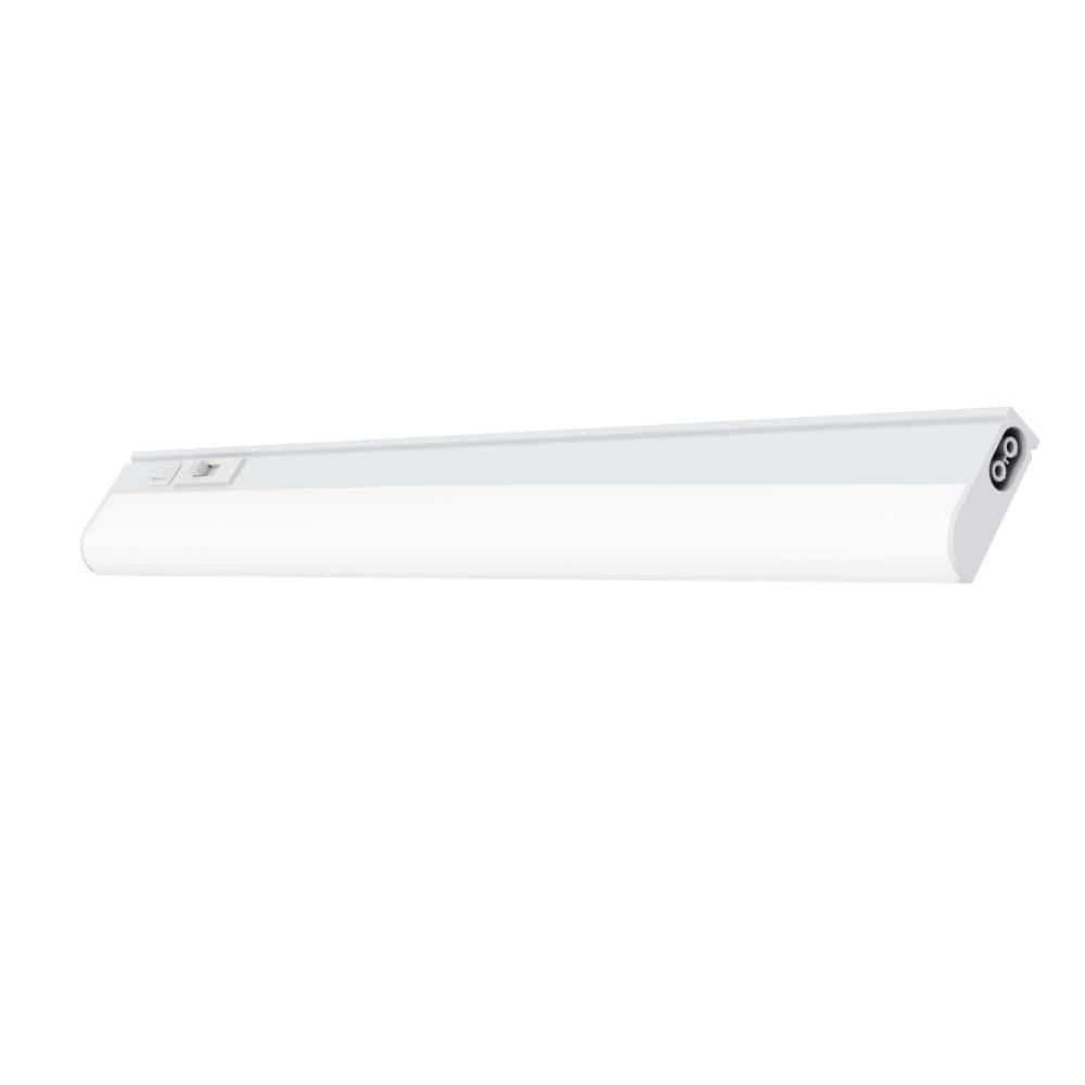 Commercial Electric 18 in. Plug-In White Integrated LED Linkable 2-Brightness Level Under Cabinet Light Task/Kitchen 5 Selectable White CCT