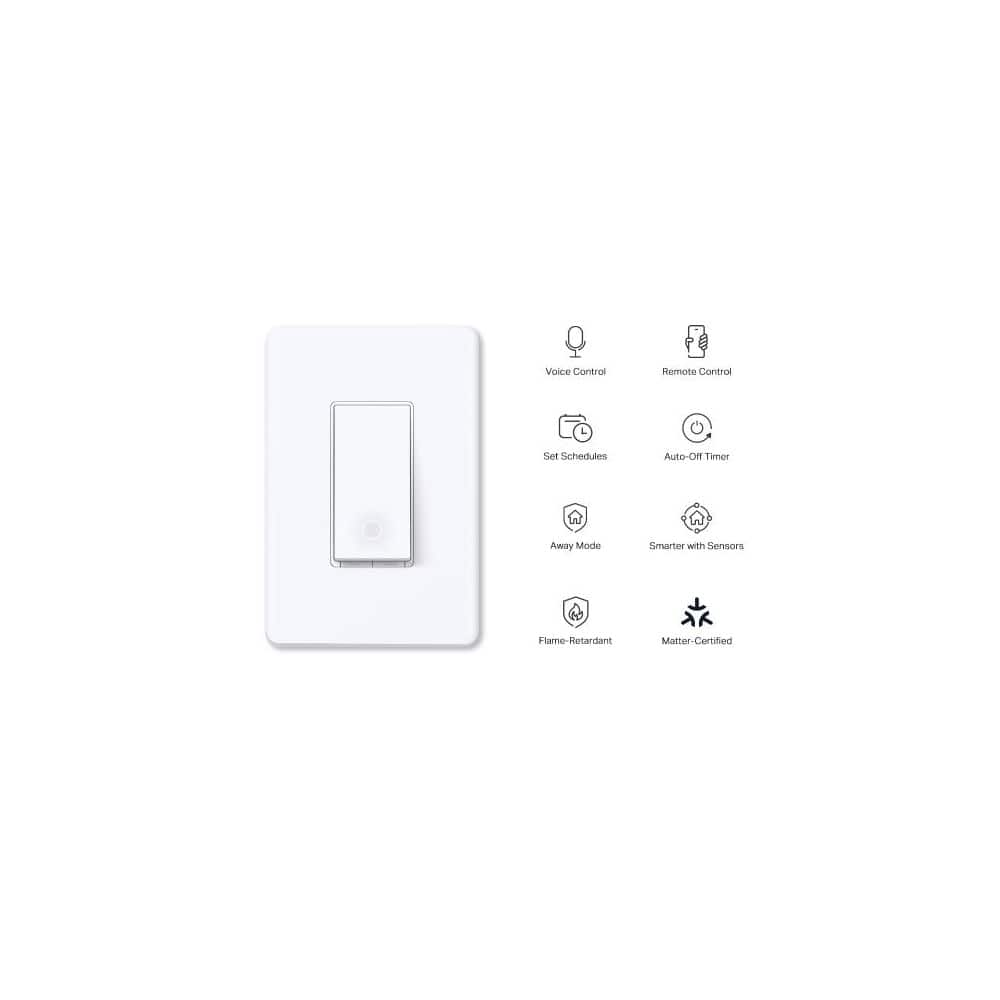 TP-LINK Tapo Smart Wi-Fi Light Switch with Matter, White (3)