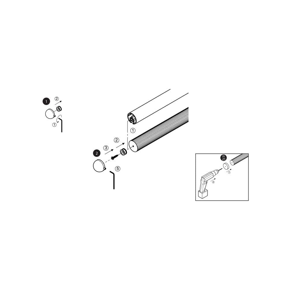 Dolle Prova PA7 Powder Coated Steel Handrail End Cap (2)