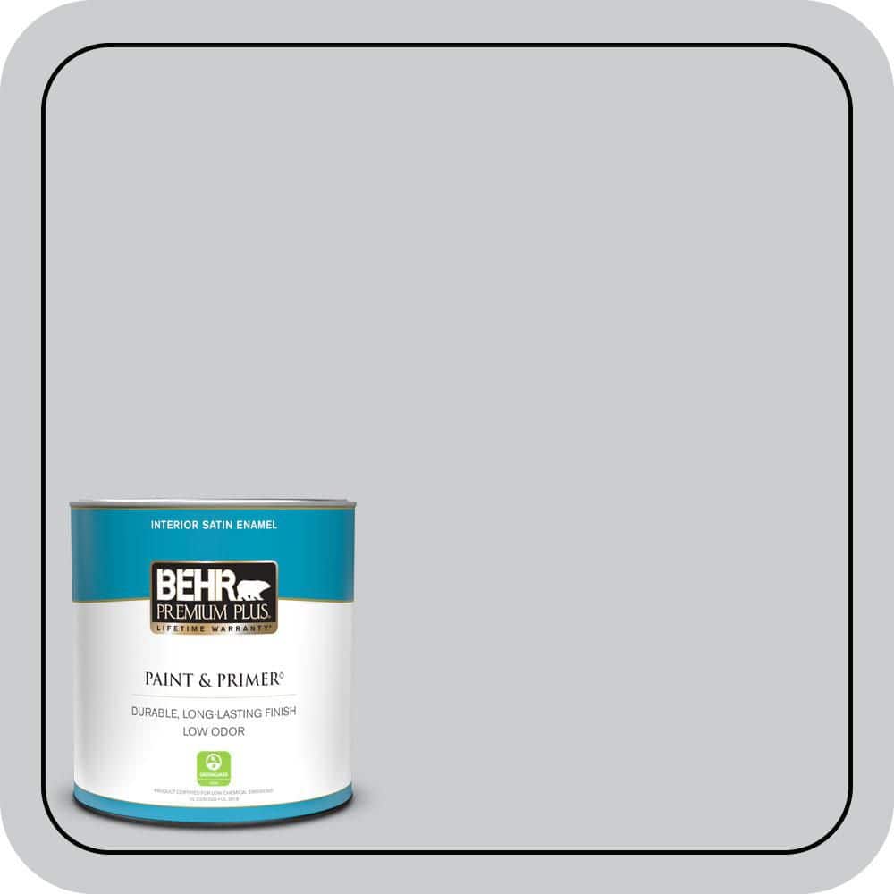 BEHR PREMIUM PLUS 1 qt. #PPU26-16 Hush Satin Enamel Low Odor Interior Paint & Primer