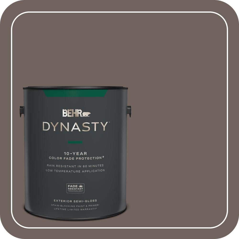 BEHR DYNASTY 1 gal. #N140-6 Wright Brown Semi-Gloss Exterior Stain-Blocking Paint & Primer