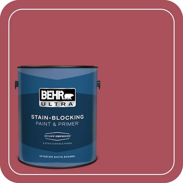 BEHR ULTRA 1 gal. #T13-18 Ski Patrol Extra Durable Satin Enamel Interior Paint & Primer (2)