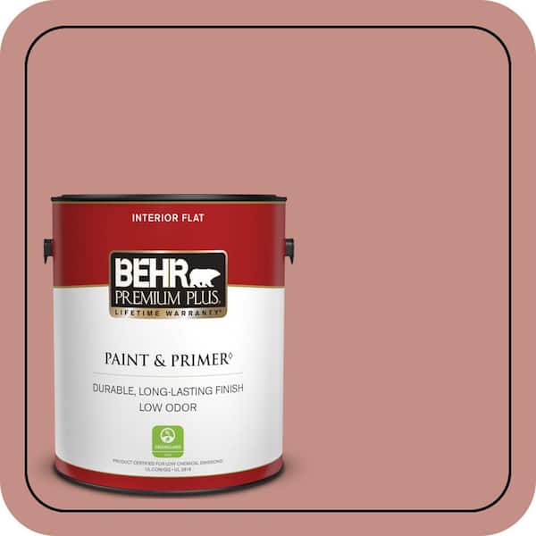 BEHR PREMIUM PLUS 1 gal. #S160-4 Portuguese Dawn Flat Low Odor Interior Paint & Primer (2)