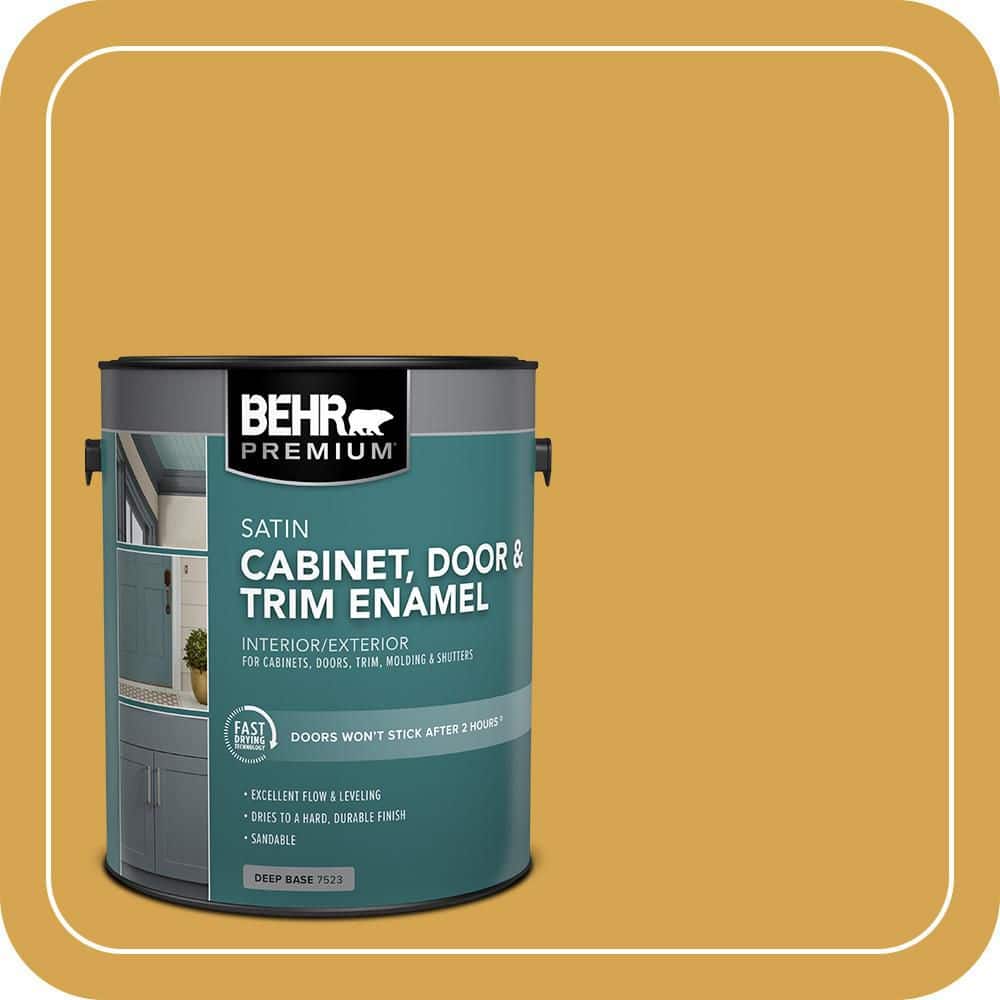 BEHR PREMIUM 1 gal. #M290-6 Plantain Chips Satin Enamel Interior/Exterior Cabinet, Door & Trim Paint