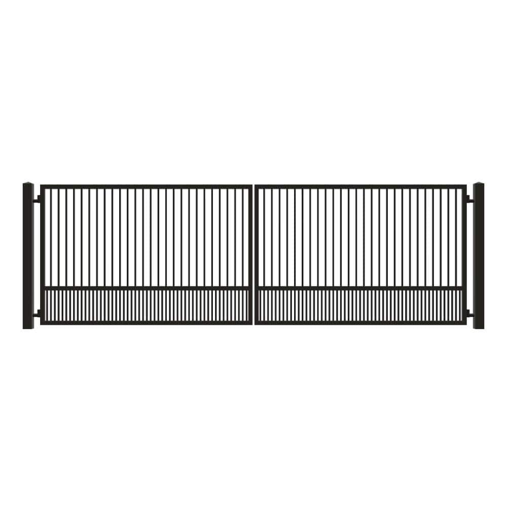 Unbranded Driveway Gate — Swing, Center, Square, Puppy, Black — 230"W x 72"H (1)