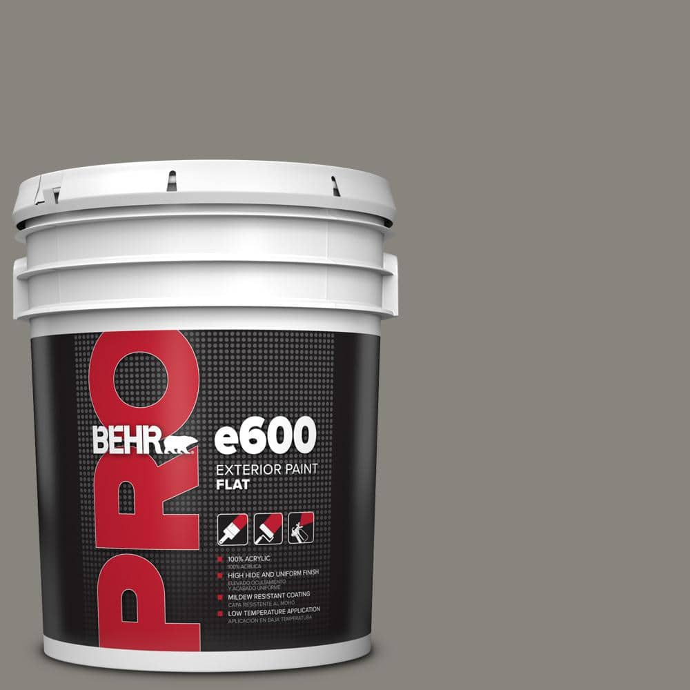 BEHR PRO 5 gal. #PPU24-07 Barnwood Gray Flat Exterior Paint (1)