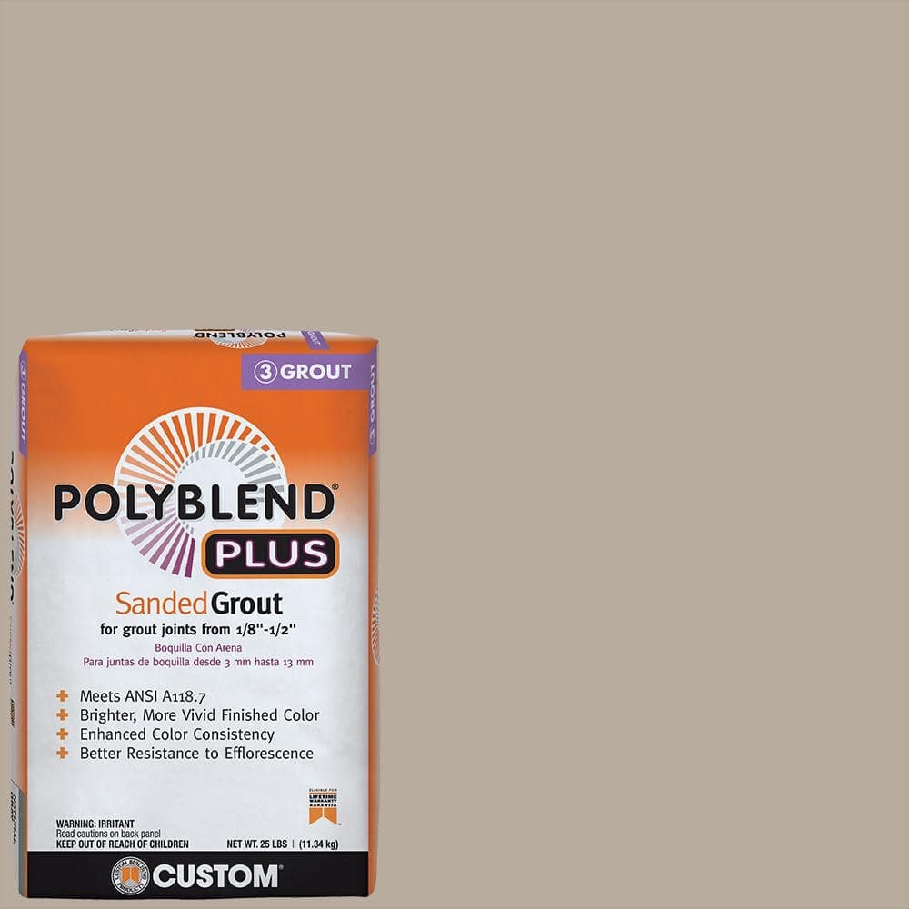 Custom Building Products Polyblend Plus #386 Oyster Gray 25 lb. Sanded Grout (1)