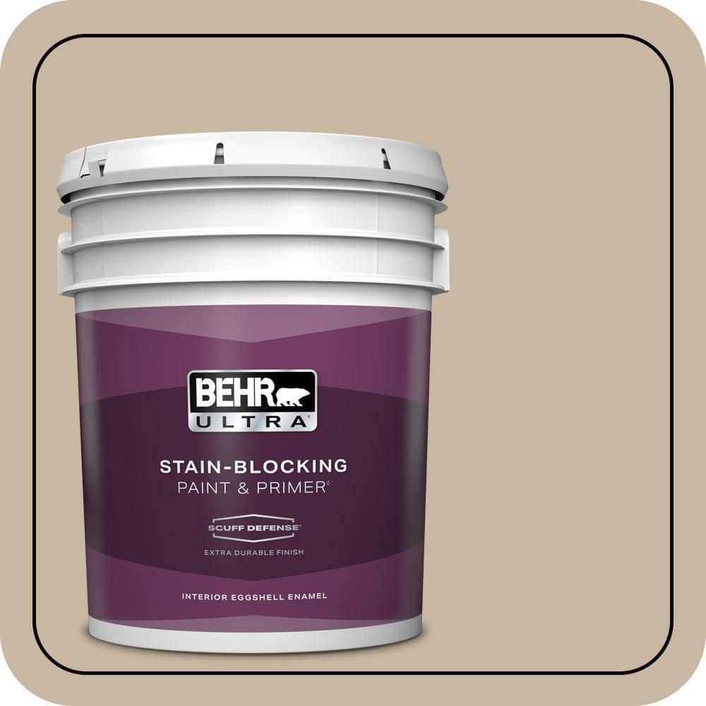 BEHR ULTRA 5 gal. #QE-28 Ranch Tan Extra Durable Eggshell Enamel Interior Paint & Primer