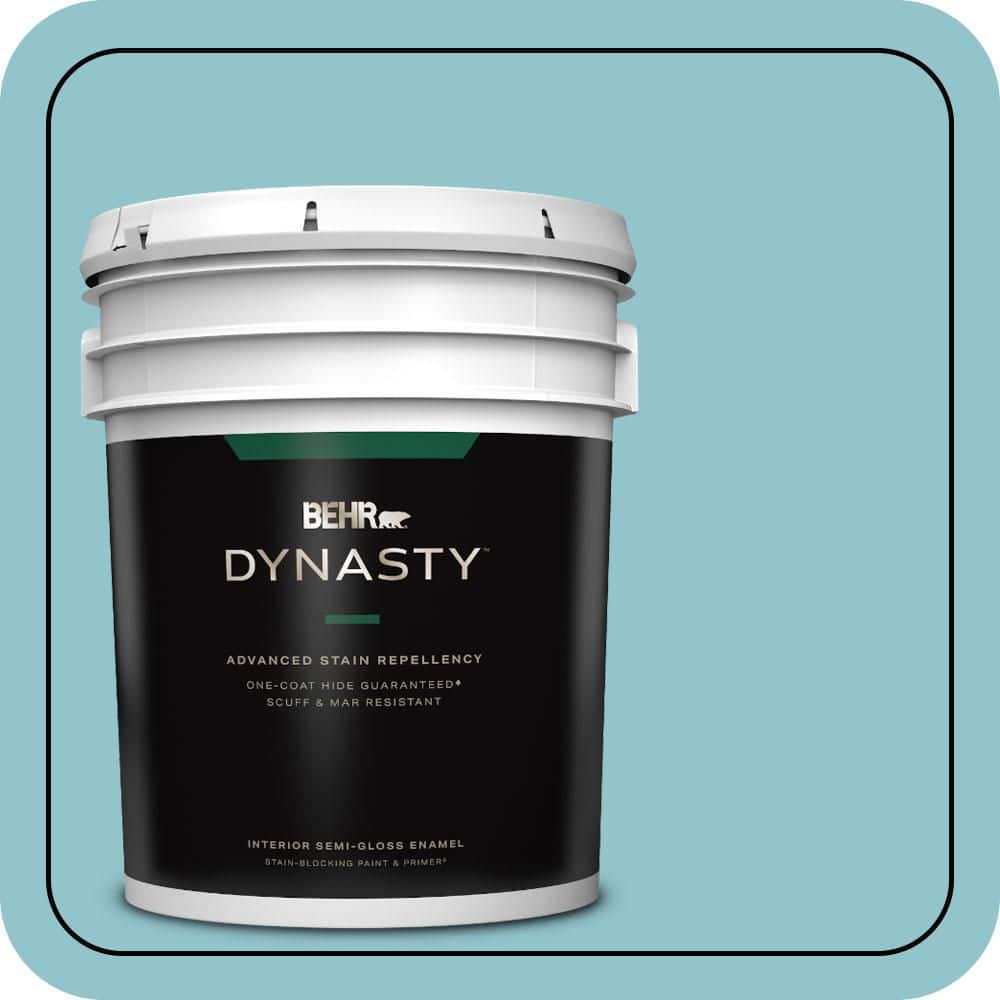 BEHR DYNASTY 5 gal. #MQ6-32 Cosmic Blue One-Coat Hide Semi-Gloss Enamel Interior Stain-Blocking Paint & Primer