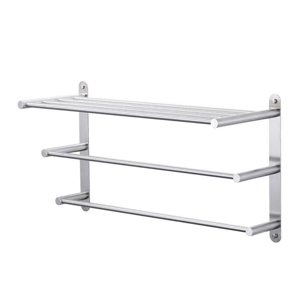 AVITAS 2-Towel Holders Wall mounted 24 in. Towel Rack in Brushed Nickel