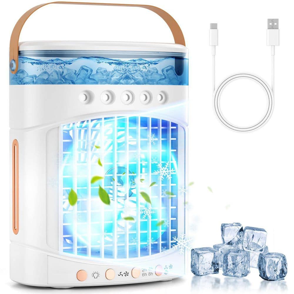 Tahanbath 4-in-1 Portable Evaporative Air Cooler with 700mL Water Tank & 7-Color LED Light (1)