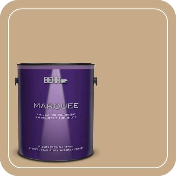 BEHR PREMIUM PLUS 1 gal. #ICC-61 Toasted Grain Semi-Gloss Enamel Low Odor Interior Paint & Primer (4)