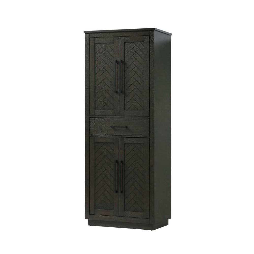 TIMELESS HOME 18 in. W x 72 in. D x in. H Brown Freestanding Linen Cabinet (2)