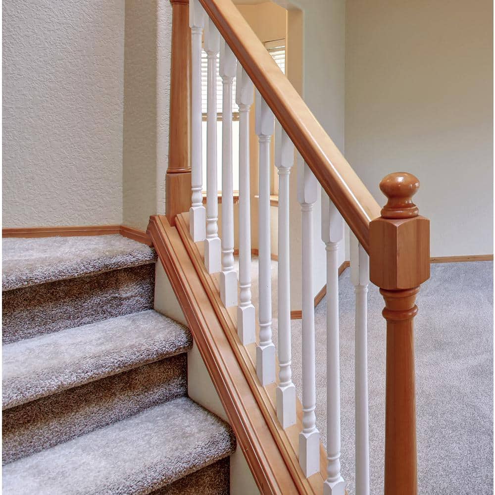 EVERMARK Stair Parts 39 in. x 1-1/4 in. 5141 Primed Square Top Wood Baluster for Stair Remodel (3)