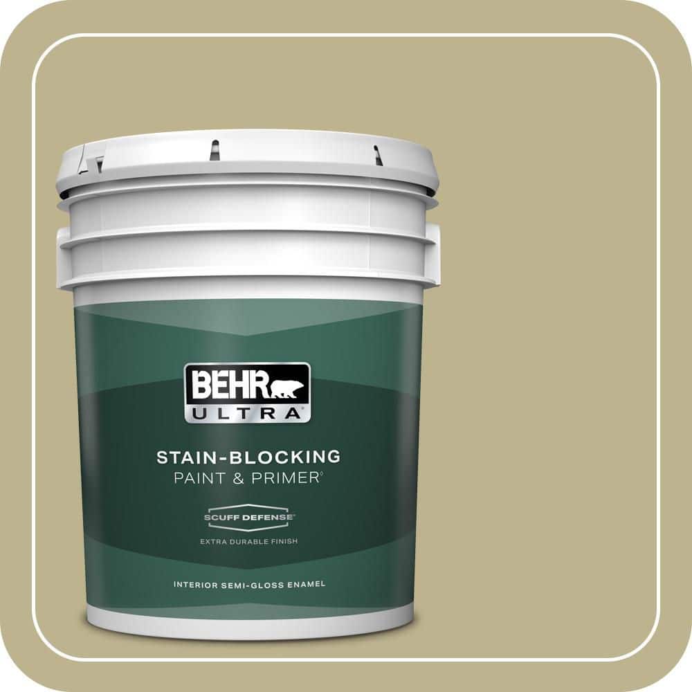 BEHR ULTRA 5 gal. #PPU9-10 Wasabi Powder Extra Durable Semi-Gloss Enamel Interior Paint & Primer