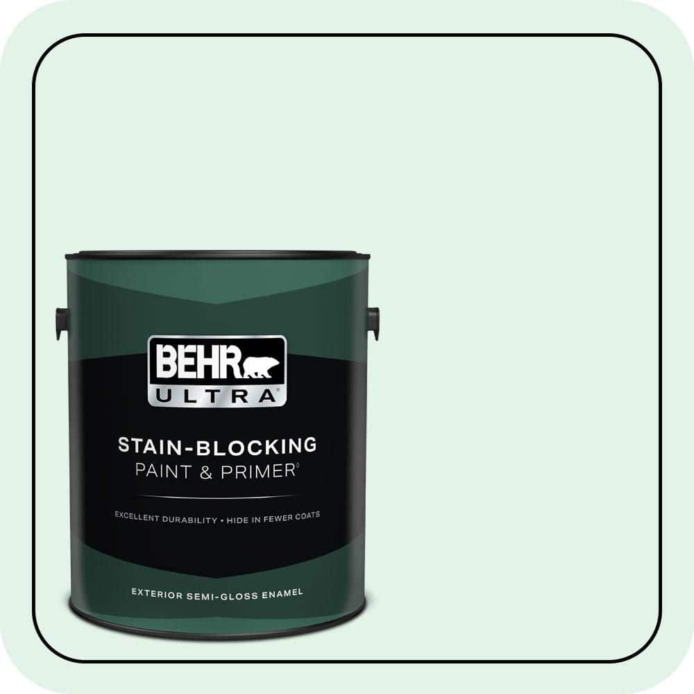 BEHR ULTRA 1 gal. #480C-1 Light Mint Semi-Gloss Enamel Exterior Paint & Primer