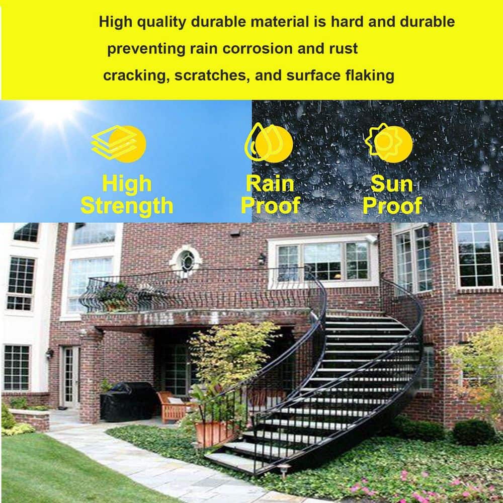 Afoxsos 44 in. x 1/2 in. Unfinished Wrought Iron Rectangular Iron Balusters 10-Pack for Indoor or Outdoor Stair Railings Black (3)