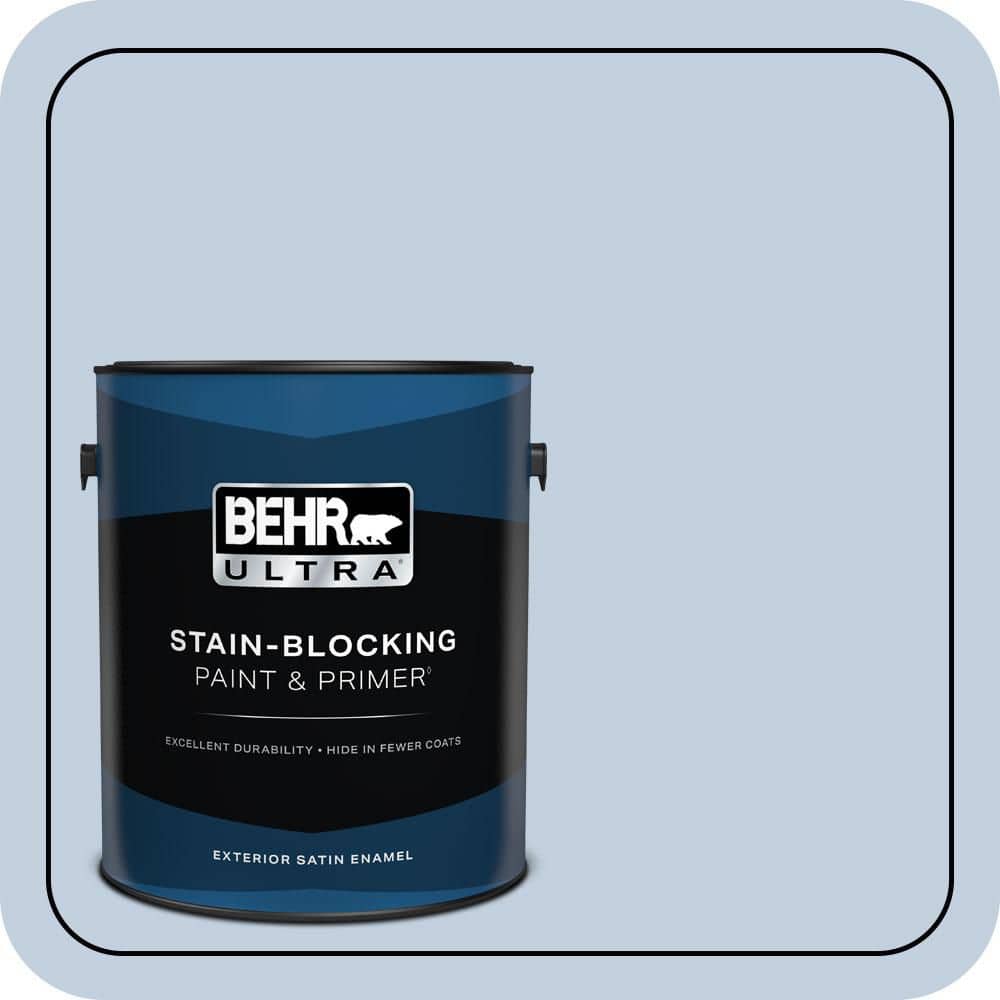 BEHR ULTRA 1 gal. #580E-2 Saltwater Satin Enamel Exterior Paint & Primer