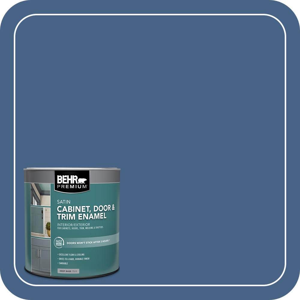BEHR PREMIUM 1 qt. #PPU15-04 Mosaic Blue Satin Enamel Interior/Exterior Cabinet, Door & Trim Paint (1)