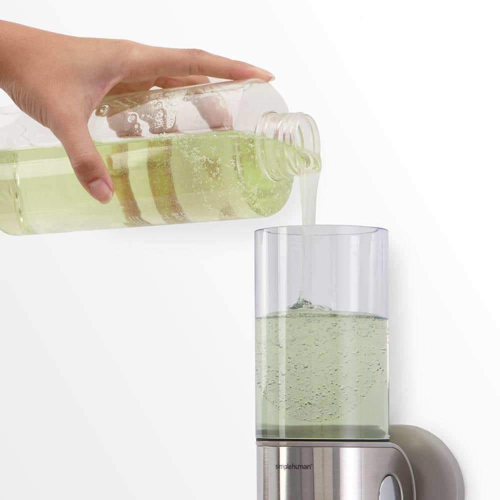 simplehuman 15 oz. Single Wall Mount Shower Soap Dispenser Pump, Stainless Steel (3)