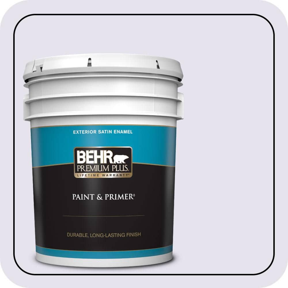 BEHR PREMIUM PLUS 5 gal. #640A-1 Soft Iris Satin Enamel Exterior Paint & Primer