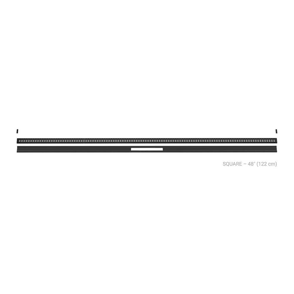 Schluter Kerdi-Line-Vario Matte Black 48 in. Square Grate and Channel Floor Installation Kit for Accessory (2)